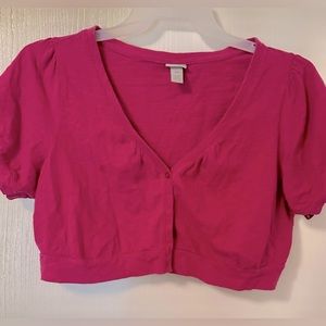Venezia Button Cardigan Fuchsia Shrug